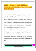 SLHS 115 Exam 3 2025&sol;2026 Exam  Questions with 100&percnt; Correct Answers &vert;  Latest Update