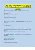 NUR 3480 Final Exam Review UPDATED    ACTUAL Exam Questions and CORRECT  Answers 
