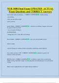 NUR 3480 Final Exam UPDATED  ACTUAL  Exam Questions and CORRECT Answers 
