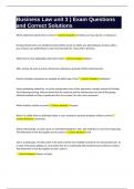 Business Law unit 3 &rpar; Exam Questions and Correct Solutions