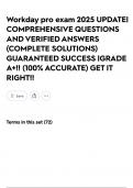 Workday pro exam 2025 UPDATE&vert; COMPREHENSIVE QUESTIONS AND VERIFIED ANSWERS &lpar;COMPLETE SOLUTIONS&rpar; GUARANTEED SUCCESS &vert;GRADE A&plus;&excl;&excl; &lpar;100&percnt; ACCURATE&rpar; GET IT RIGHT&excl;&excl;