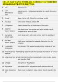 CELLS A&P EXAM WITH ALL CORRECT & VERIFIED ANSWERS &lpar;UPDATED TO PASS&rpar;