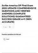 Scribe America OP Final Exam 2025 UPDATE&vert; COMPREHENSIVE QUESTIONS AND VERIFIED ANSWERS &lpar;COMPLETE SOLUTIONS&rpar; GUARANTEED SUCCESS &vert;GRADE A&plus;&excl;&excl; &lpar;100&percnt; ACCURATE&rpar; GET IT RIGHT&excl;&excl;