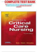 COMPLETE TEST BANK For Introduction To Critical Care Nursing 4th Edition By Mary Lou Sole &lpar;Author&rpar; Questions And Answers  Graded A&plus;