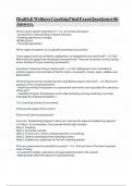 Health & Wellness Coaching Final Exam Questions with Answers&period;