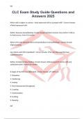CLC Exam Study Guide Questions and Answers 2025
