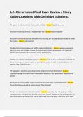 U&period;S&period; Government Final Exam Review &sol; Study Guide Questions with Definitive Solutions&period;