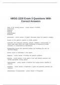 NRSG 2220 Exam 3 Questions With Correct Answers