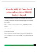Maryville NURS 615 Pharm Exam 2 with complete solutions 2024-2025 Grade A&plus; Assured