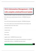 WGU Information Management - C468 with complete solution&sol;Newest Update
