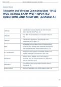 Telecomm and Wireless Communications - D413  WGU ACTUAL EXAM WITH UPDATED  QUESTIONS AND ANSWERS GRADED A&plus; 