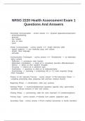 NRSG 2220 Health Assessment Exam 1 Questions And Answers