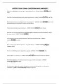 METRO FINAL EXAM QUESTIONS AND ANSWERS