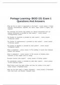 Portage Learning- BIOD 151 Exam 1 Questions And Answers