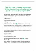 Med Surg Exam 3- Neuro & Respiratory &vert; 235 Questions and Correct Detailed Answers &lpar;Verified Answers&rpar; &vert; Latest Update 2025