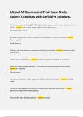 US and AZ Government Final Exam Study Guide &sol; Questions with Definitive Solutions&period;