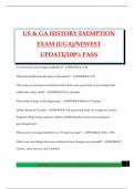 US & GA HISTORY EXEMPTION EXAM &lpar;UGA&rpar;&sol;NEWEST UPDATE&sol;100&percnt; PASS