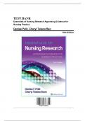 Test Bank for Essentials of Nursing Research Appraising Evidence for Nursing Practice&comma; 10th Edition by Polit&comma; 9781975141851&comma; Covering Chapters 1-18 &vert; Includes Rationales