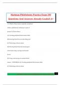 Hartman Phlebotomy Practice Exam 150 Questions And Answers Already Graded A&plus;