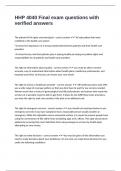 HHP 4040 Final exam questions with verified answers 