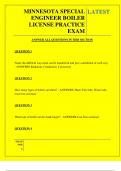  MINNESOTA SPECIAL ENGINEER BOILER LICENSE PRACTICE EXAM QUESTIONS AND ANSWERS 2025