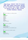 Final Exam&colon; NUR172&sol; NUR 172 &lpar;Latest 2025&sol; 2026 Update&rpar; Intravenous Therapy for the Practical Nurse Guide &vert; Questions & Answers&vert; Grade A&vert; 100&percnt; Correct &lpar;Verified Solutions&rpar;- Hondros