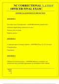 NC CORRECTIONAL OFFICER FINAL EXAM QUESTIONS AND ANSWERS 2025