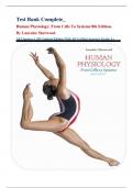 Test Bank Complete&lowbar; Human Physiology&colon; From Cells To Systems 8th Edition&comma; By Lauralee Sherwood All Chapters 1-20&vert; Updated Edition With All Verified Answers&vert; Grade A&plus;