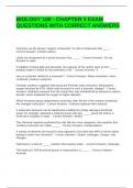 BIOLOGY 100 - CHAPTER 3 EXAM QUESTIONS WITH CORRECT ANSWERS