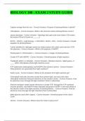 BIOLOGY 100 - EXAM 2 STUDY GUIDE WITH VERIFIED SOLUTIONS