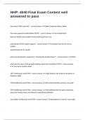 HHP&colon; 4040 Final Exam Content well answered to pass