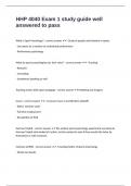 HHP 4040 Exam 1 study guide well answered to pass