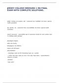 Jersey College MedSurg 1 RN FINAL EXAM WITH COMPLETE SOLUTIONS&period;