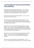 A LEVEL BIOLOGY OCR EXAM QUESTIONS AND ANSWERS&period;