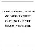 GCU BIO 202 EXAM 2 QUESTIONS AND CORRECT VERIFIED SOLUTIONS BY EXPERTS 2025&sol;2026 LATEST GUIDE&period;