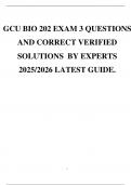 GCU BIO 202 EXAM 3 QUESTIONS AND CORRECT VERIFIED SOLUTIONS BY EXPERTS 2025&sol;2026 LATEST GUIDE&period;