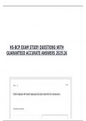 HS-BCP EXAM STUDY QUESTIONS WITH GUARANTEED ACCURATE ANSWERS 202526 