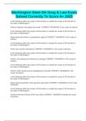 Washington State DH Drug & Law Exam Solved Correctly To Score A&plus; 2025
