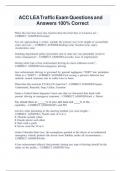 ACC LEA Traffic Exam Questions and Answers 100&percnt; Correct