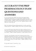 ACCURATE VTNE PREP PHARMACOLOGY EXAM QUESTIONS AND ANSWERS
