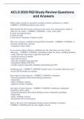ACLS 2025 RQI Study Review Questions and Answers