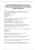 ACLS 2025 RQI Test Revised Exam with Correct Questions and Answers