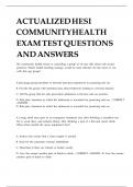 ACTUALIZED HESI COMMUNITY HEALTH EXAM TEST QUESTIONS AND ANSWERS