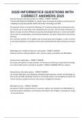 D220 INFORMATICS QUESTIONS WITH CORRECT ANSWERS 2025