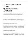 ADRESSED HESI EXIT EXAM QUESTIONS AND ANSWERS