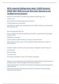 RETA Industrial Refrigeration Book 1 &lpar;2025 Revision&rpar; EXAM 2025&ndash;2026 Accurate Real Exam Questions and Verified Correct Answers