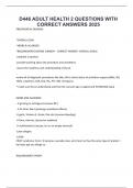 D446 Adult Health 2 PACKAGE DEAL QUESTIONS AND ANSWERS WITH VERIFIED SOLUTIONS UPDATED 2025