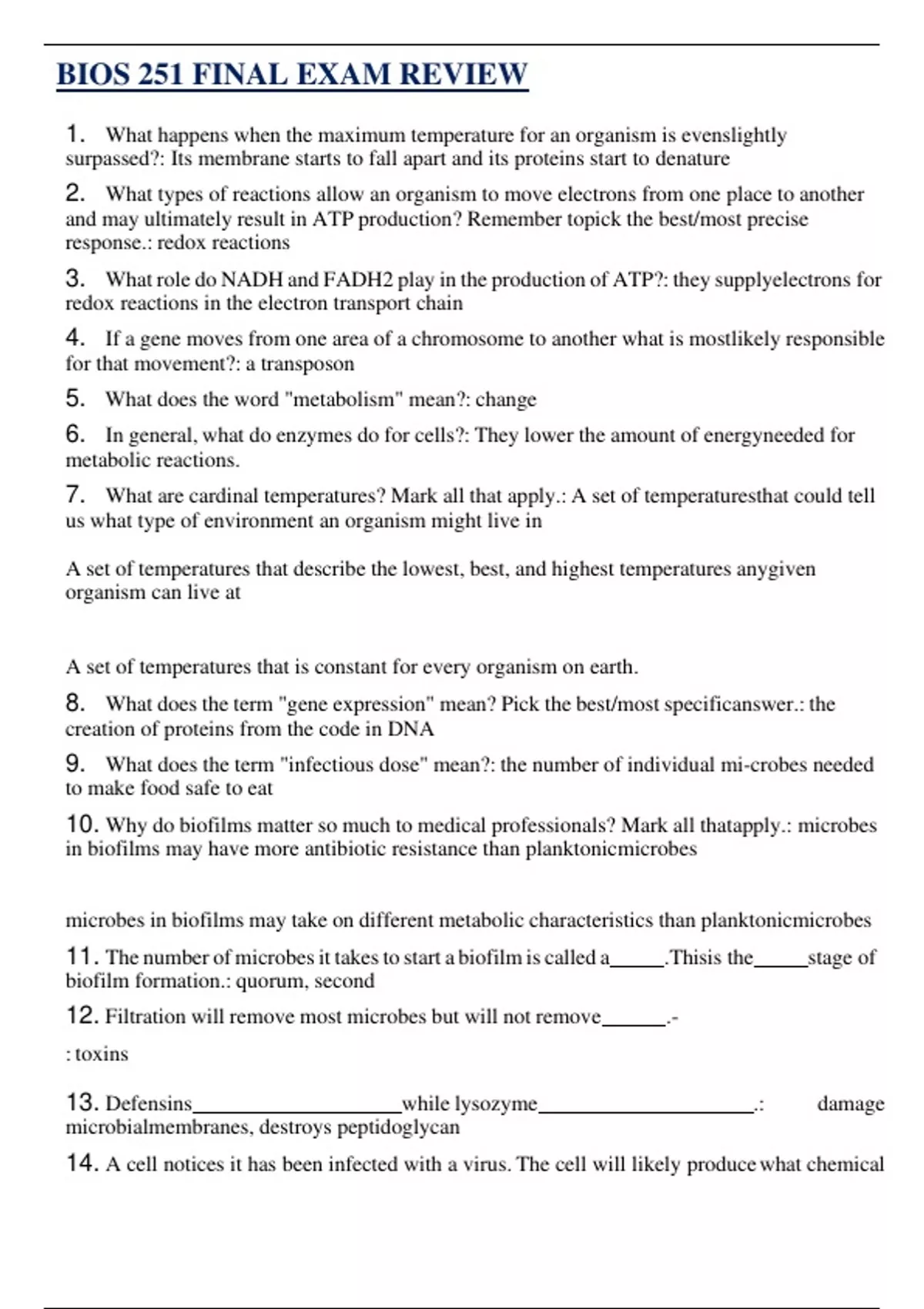 BIOS 251 FINAL EXAM REVIEW ( UPDATED 2025 ) | QUESTIONS WITH 100% ...