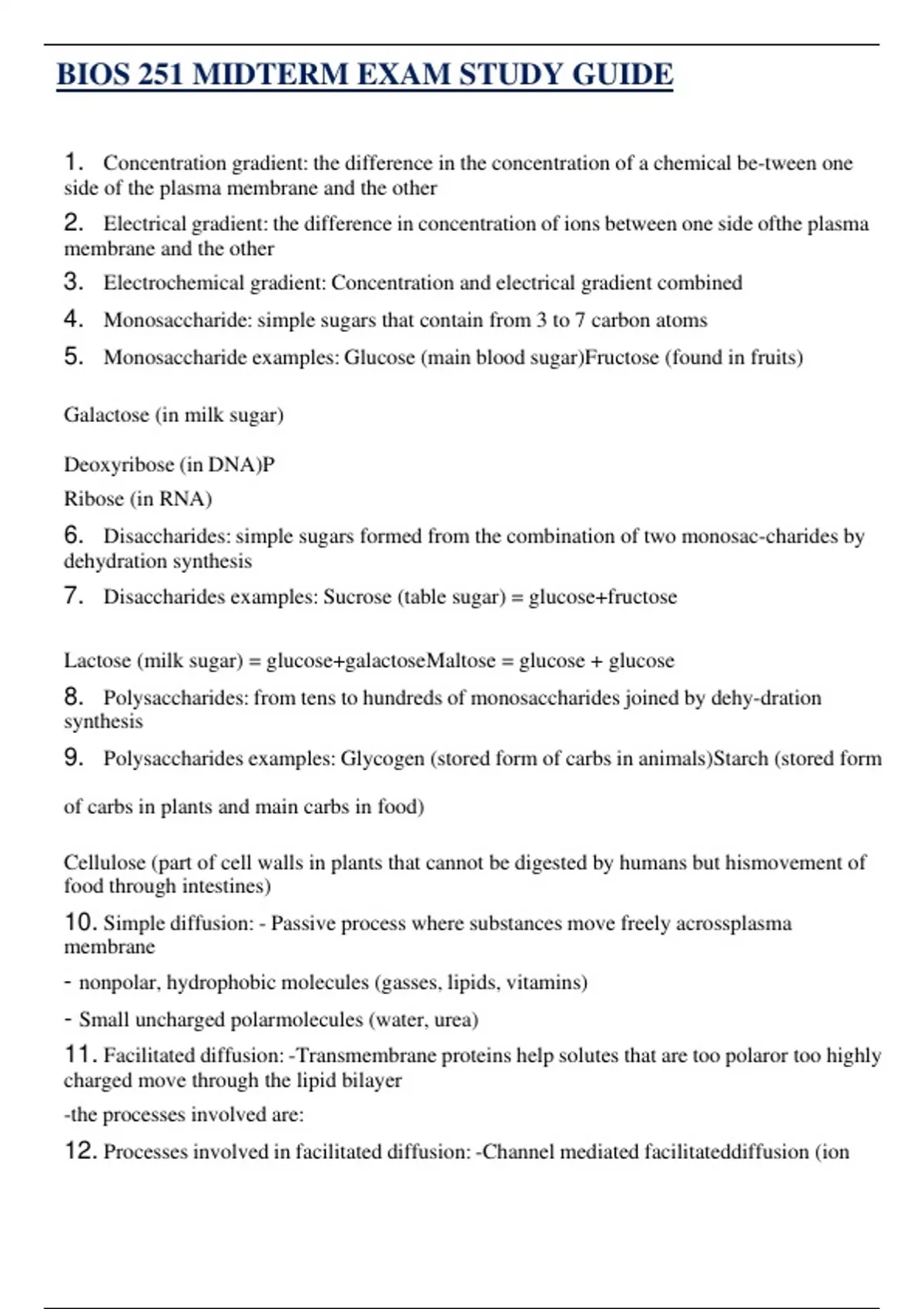 BIOS 251 MIDTERM EXAM STUDY GUIDE ( UPDATED 2025 ) | QUESTIONS WITH 100 ...