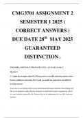 CMG3701 ASSIGNMENT 2 SEMESTER 1 2025 ( CORRECT ANSWERS ) DUE DATE 28th  MAY 2025 GUARANTEED DISTINCTION .